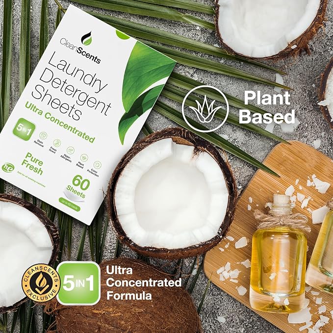 CleanScents Laundry Detergent Sheets (120 Sheets) (Pure Fresh)