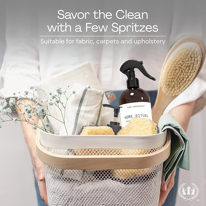 Muse Apothecary Home Ritual Active Odor Eliminator Spray - Furniture Deodorizer Spray & Bathroom Odor Eliminator for Home - Essential Oil Air Freshener - 4oz, Ocean Air