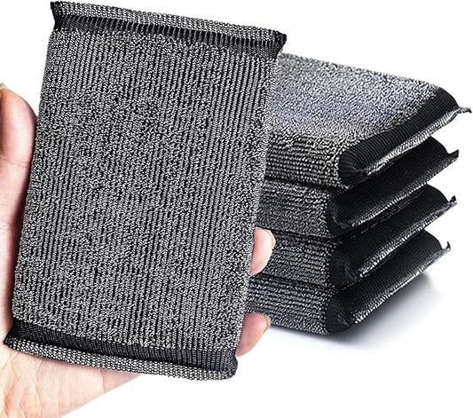 Kitchen Sponges for Dishes - Steel Wool Scrubber Sponges for Kitchen Heavy Duty Non-Scratch Scrubbing Cleaner (6 Pack)