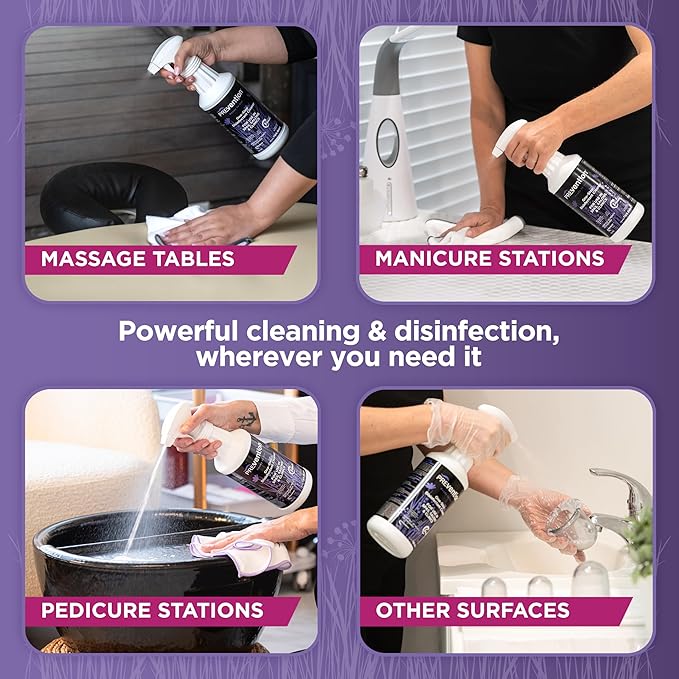 Prevention Ready-To-Use Disinfecting Cleaner – Hospital Grade Disinfectant Spray Solution for Salons, Spas, Clinics, Surfaces – Sanitizing Solution & Two Reusable Sprayers – 32oz Bottle (6 Pack)
