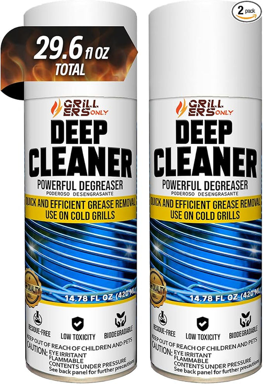 2-Pack Deep Grill Cleaner & Degreaser 14.8 fl oz each | Interior-Only Spray for Electric Gas & Charcoal Grills