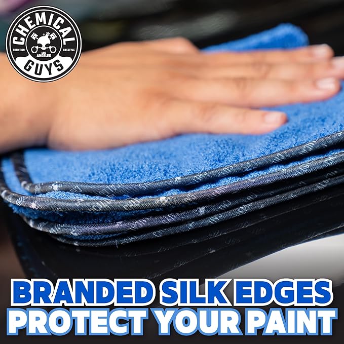 Chemical Guys MIC110012 Professional Grade Premium Microfiber Towels, Blue (16 Inch x 16 Inch) (Pack of 12) - Safe for Car Wash, Home Cleaning & Pet Drying Cloths