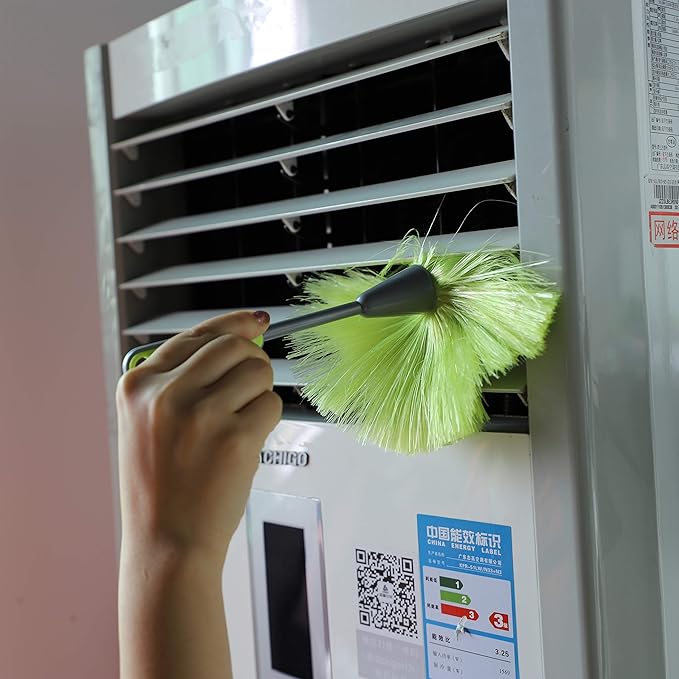 WOVTE 3 Pack Fluffy Microfiber Delicate Kitchen Duster Laptop Keyboard Brush Computer Screen Cleaner Tool Mini Dusting Wand (Blue, Green, Pink)