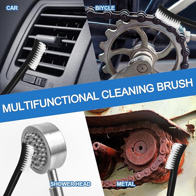 TIESOME 10Pcs Double-Ended Cleaning Brushes Set, Small Detailing Crevice Brushes All Purpose Mini Cleaning Brush Stiff Bristles Brushes for Kitchen Sink Bathroom Gaps Corner Small Space(Plastic)