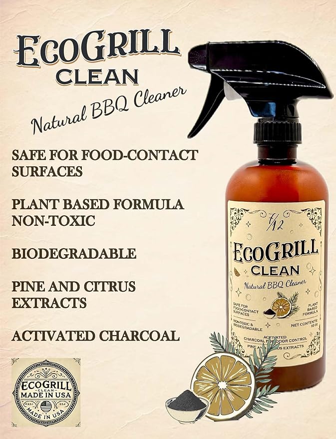 – All-Natural & Eco-Friendly, Non-Toxic & Fume-Free Heavy-Duty BBQ Grill Cleaner & Degreaser | Biodegradable | Fresh Citrus Scent | Safe for Grills, Smokers, Flat Tops & More