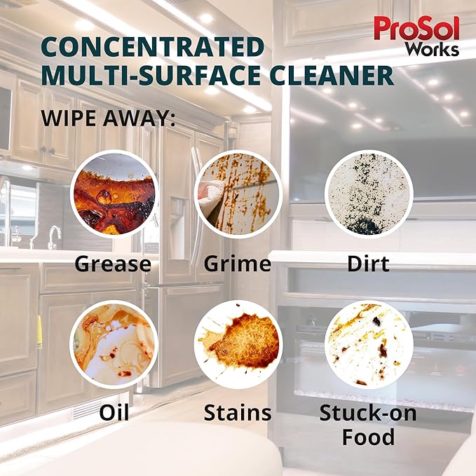 RV Interior Cleaner 16 oz - Camper All Purpose Cleaner for RVs, Toilet, Countertops, Flooring, Upholstery, Fabric, Leather & More - Natural Clean - Safe on All Surfaces