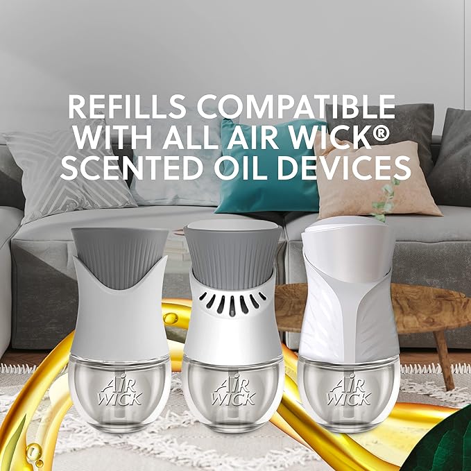 Air Wick Plug in Scented Oil Starter Kit, 2 Warmers + 6 Refills, Fresh Linen, Same Familiar Smell of Fresh Laundry, Eco Friendly, Essential Oils, Air Freshener