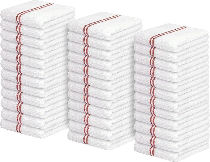 Avalon Towels Terry Bar Mop Towels (Value Pack of 36) Size 16"x19" – Absorbent and Durable, Multipurpose Cleaning Rags, Cotton Cleaning Cloths, Terry Cloth Rags, Reusable Shop Rag