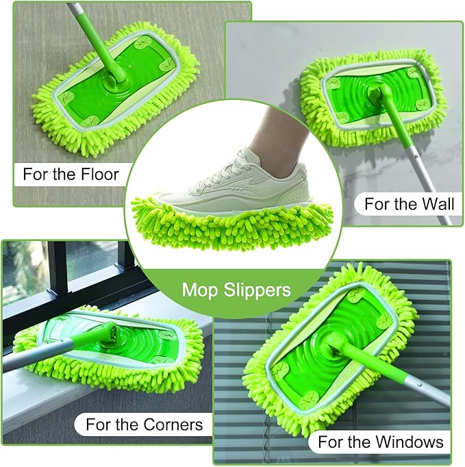 Reusable Mop Pads for Swiffer, 4-Pack Microfiber Washable Reusable Mop Duster Pads for Swiffer Sweeper Mop, Wet Dry Sweeping Mop Pad for Swiffer Sweeper Mop