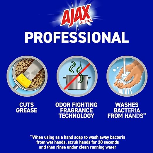 Ajax Ultra Professional Antibacterial Pot & Pan Dish Soap, Orange Scent, 145 fl. oz. (1.13 gal.), 4/Pack (61034313CT)