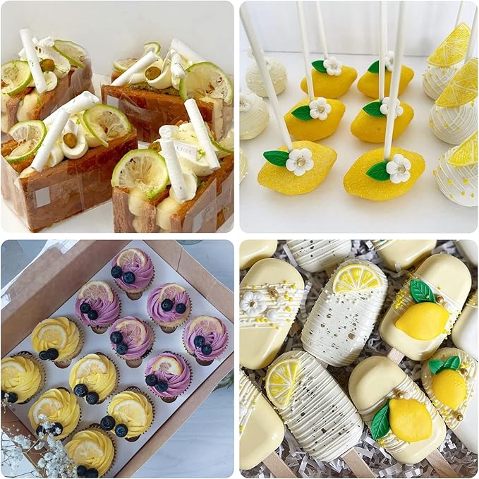 Lemon Fondant Silicone Molds, Lemon Piece Leaf Fruit Chocolate Molds for Cake Decoration Cupcake Topper Candy Sugar Craft Gum Paste Baking Dessert Clay Resin