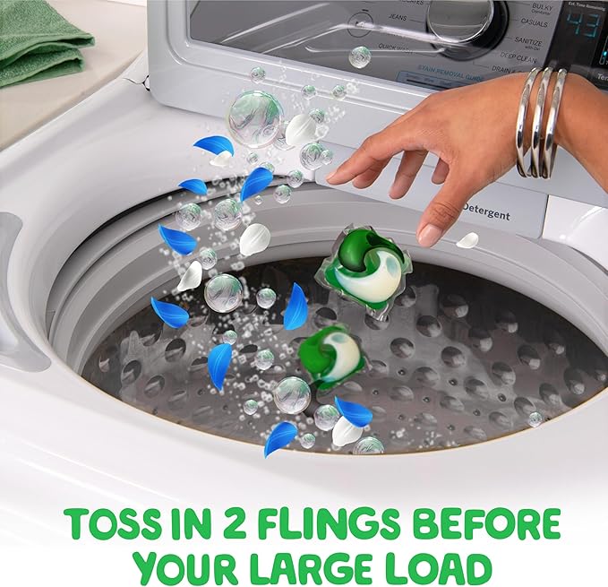 Gain flings Ultra Oxi Laundry Detergent Pacs, 112 Count, Waterfall Delight Scent, 3-in-1, HE Compatible