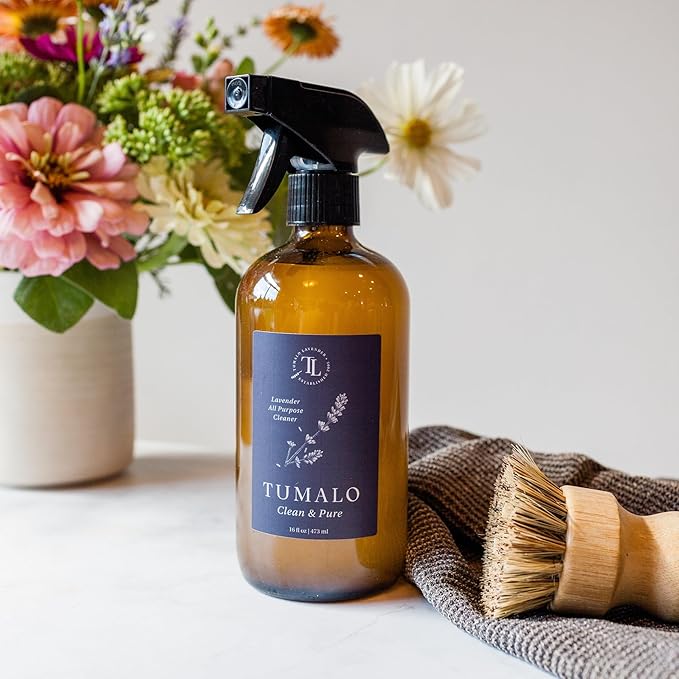 Natural All Surface Multi-Purpose Cleaning Spray - Made in the USA with Lavender Hydrosol, Lemon & Eucalyptus Essential Oils, Ideal for Kitchen, Bathroom, Windows, Stainless Steel Surfaces, 18.5oz