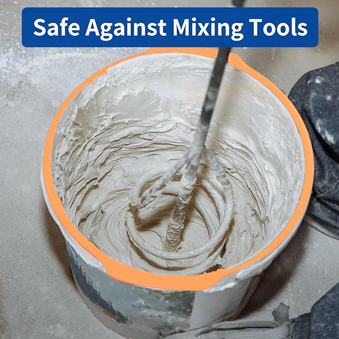 5 Gallon Silicone Bucket Liner - Reusable Measuring Mixing Liner for Concrete, Mortar, Grout, Paint - Food Grade Non-Stick with Measurement Marks - Easy to Clean & Durable (Orange)