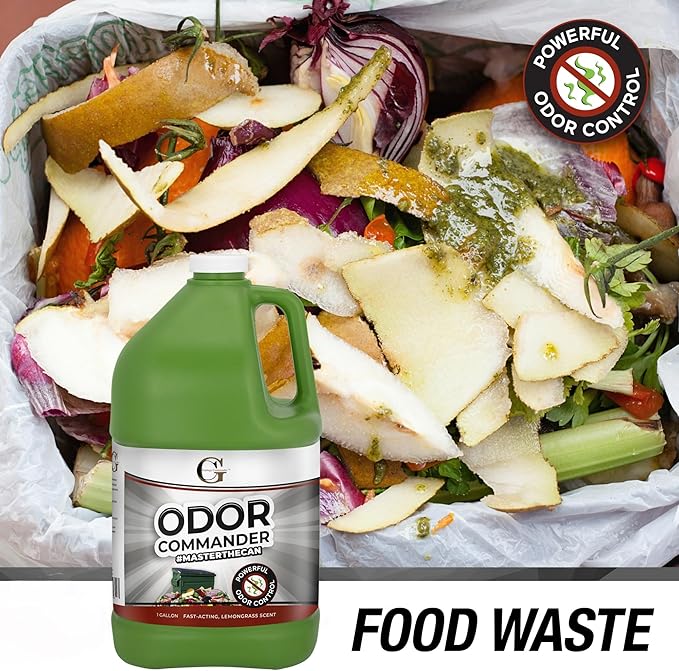 Garbage Commander Odor Commander, Odor Control Spray Bottle, 1 Gallon Refill, Lemongrass Scent - Proudly Made in Canada