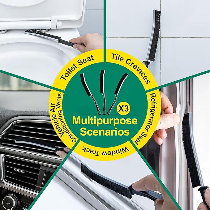 Crevice Cleaning Brush, Hard Bristle Crevice Cleaning Brush, Cleaning Brushes for Household Use, Kitchen Scrub Brushes for Cleaning,Laundry Room Organization, Grout Brush, Bathroom Cleaning Supplies