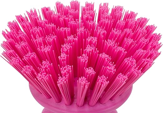 SPARTA 42395EC26 Plastic Scrubber Brush, Round Brush, Dish Scrub Brush With Color Coded For Cleaning, Kitchen, Bathroom, Bathtub, Dishes, Sink, 5 X 5 X 4 Inches, Pink