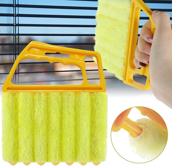 AOCEAN 6 Pcs Blind Cleaner Duster Tool 7-Finger Dusting Cleaner Tool for Window & Air Conditioner Handheld Mini Duster Brush for Wood Blinds Dust Dirt