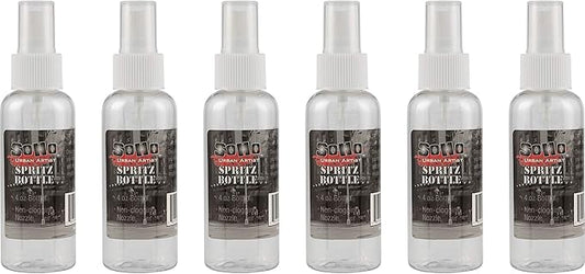 Fine Mist Spray Bottles - Artist and Craft Spray Bottles for Water, Watercolor, or Acrylics Multipack Empty Non-Clogging Nozzle - [Pack of 6-100ml Bottles]