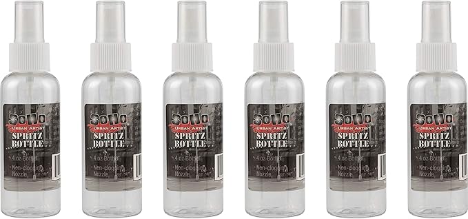 Fine Mist Spray Bottles - Artist and Craft Spray Bottles for Water, Watercolor, or Acrylics Multipack Empty Non-Clogging Nozzle - [Pack of 6-100ml Bottles]