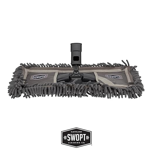 SWOPT 18” Microfiber Dust Mop Head with Refill – Microfiber Mop Head for Use on Wood, Laminate and Tile Floors, Lint Free Cleaning – 5102C6