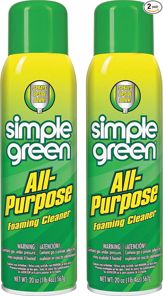Simple Green All-Purpose Foaming Aerosol Cleaner, All-Purpose Cleaning and Degreasing, 20 Oz (Pack of 2)