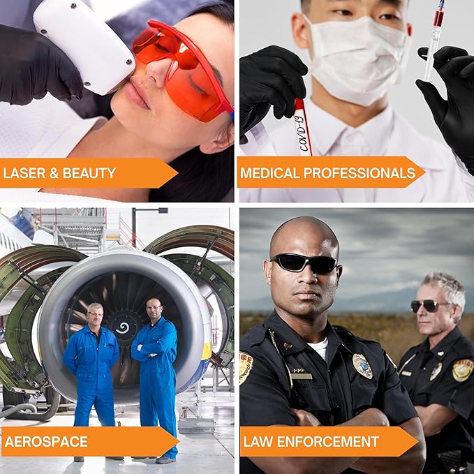 5-6 Mil HEAVY DUTY Black Nitrile Gloves, Powder Free, Latex-Free, Exam, Food, Mechanic, Tattoo Disposable Gloves