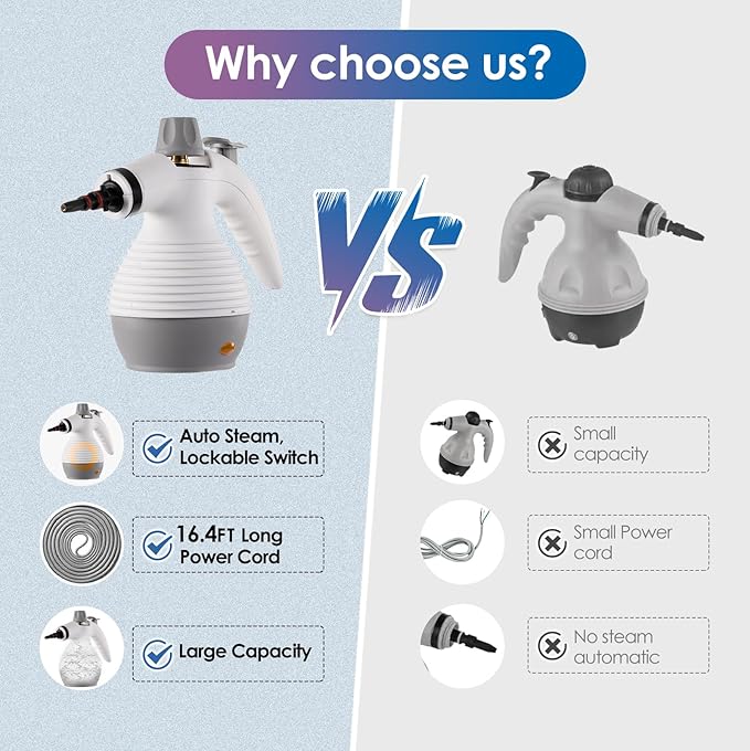 Steam Mop with Detachable Handheld Steamer, Steam Cleaner for Home, 350ml Tank, 230°F Powerful Steam Mop Cleaner for Tiles,Grout,Windows,Kitchen,Bath,Floor Cleaning