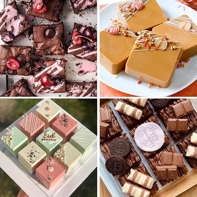 Sidosir 3Pcs Chocolate Covered Cookie S'mores Molds Silicone, 6-Cavity Square Caramel Silicone Molds for Fat Bombs, Chocolate Truffles Mold for Hard Candy, Ice Cube