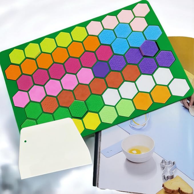 Hexagon Snowflakes Silicone Molds for Chocolate, Gummy Candy, Wax Melts and Ice Cube Tray with Scraper