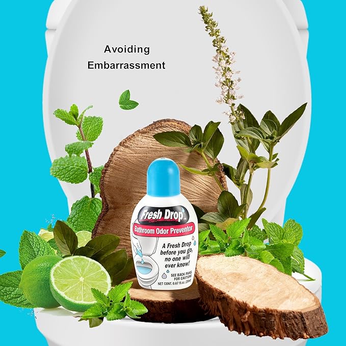 Fresh Drop Poop Odor Eliminator, Toilet Odor Eliminator, One Drop Toilet Deodorizer, Toilet Spray, Air Freshener Spray, 0.67 Fl Oz Each, 3 Pack