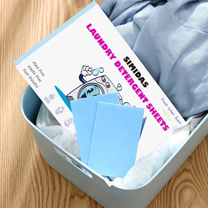 Heavy Duty Laundry Detergent Sheets, Fresh Linen Scent | 32ct Up to 64 Loads,Ultra-Concentrated New Formula | Eco-Friendly | Recyclable Packaging | Stain Fighting-Hypoallergenic Laundry Sheets