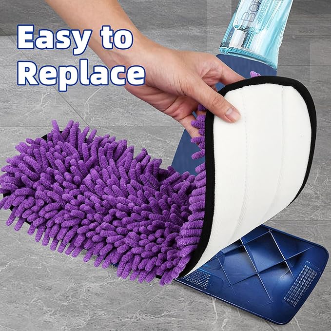 8 Pack Mop Pads for Bona Family of Mops, 4 Pet Microfiber Sweeping Pad + 4 Microfiber Deep Clean Pad, Reusable Mop Refill Replacement Head for Multi-Surface Floors