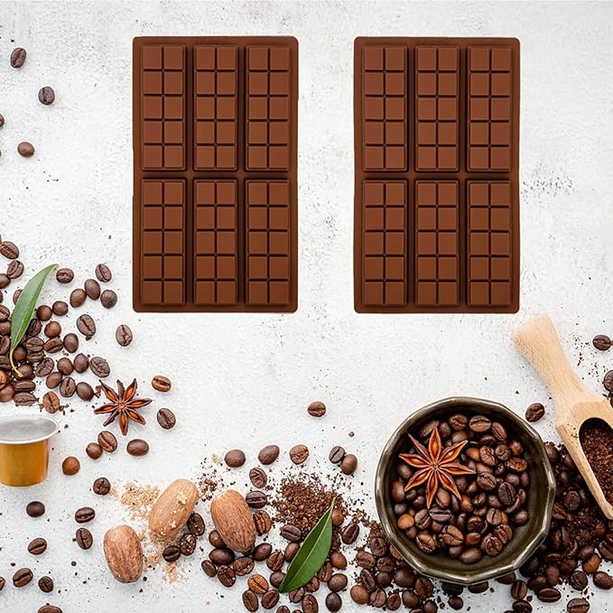 2 Pcs Wax Melt Molds Silicone Chocolate Bar Mold for Wax Melt Candles Chocolate Making Molds