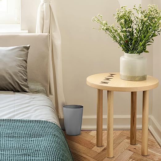 Mini Waste Basket - Durable Small Plastic Garbage Trash Can Bin - Lidless Open-Top Rectangular Slim Profile for Compact Spaces - Suitable for Home, Bathroom, Office, Bedroom, Kitchen and More, Grey