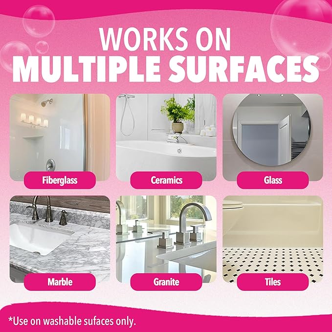 Quick N Brite Scum Off Shower Cleaner - No Scrub, No Harsh Chemical Daily Shower Cleaner, Multi-Surface All-Purpose Cleaner 16 Oz (Packaging May Vary)