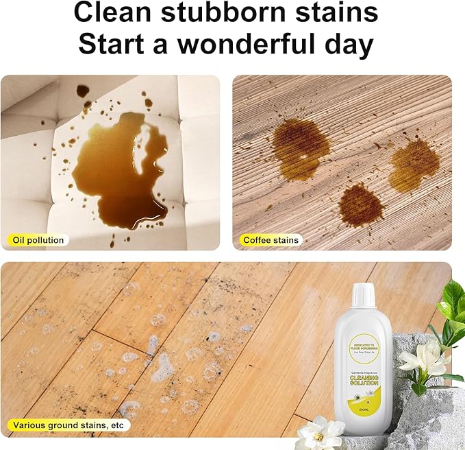 Floor Cleaning Solution Compatible With Tineco, Deep Cleans for Multiple Hard Floors, Suitable With All Robot Vacuums with Mopping and Cordless Wet/Dry Vacuum Mop (Gardenia 1 Bottle)