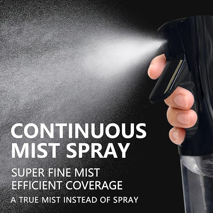 Spray Bottle for Hair Continuous Ultra Fine Mist 360° Multi Spray Bottle for Plants, Cleaning, Skin Care Leakproof & Durable 2 Pack