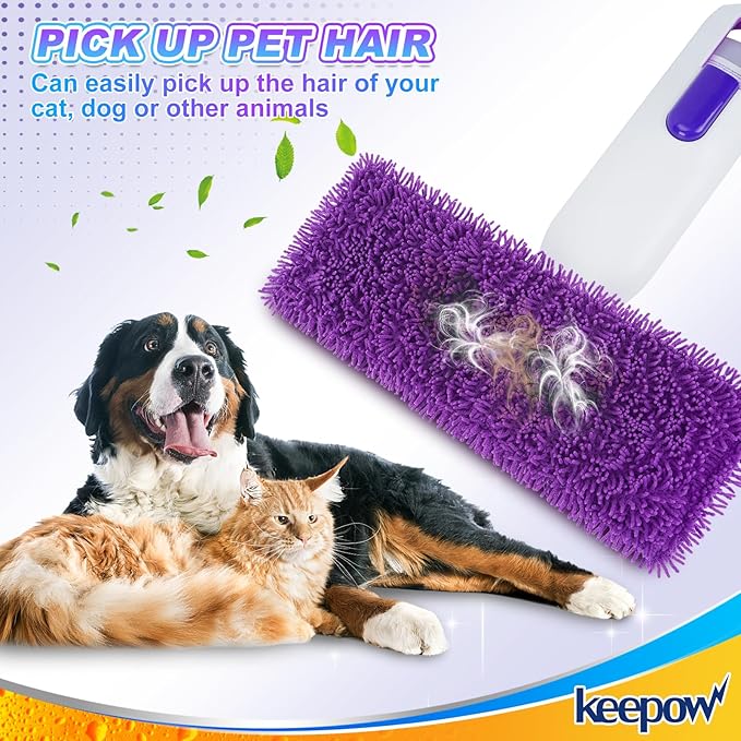 KEEPOW 10 Pack Reusable Pads for Swiffer Power Mop, Refill Pads for Swiffer Power Mop Wood Floor Cleaning, Microfiber Mop Pads for Hardwood Floors