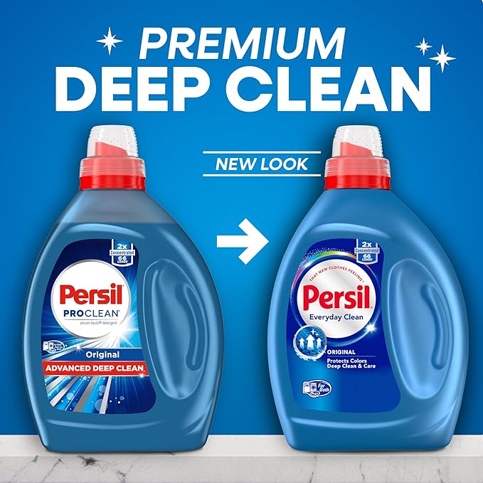 Persil Original Everyday Clean, Liquid Laundry Detergent, High Efficiency (HE), Deep Stain Removal, Ultra Concentrated, 50 fl oz, 66 Loads
