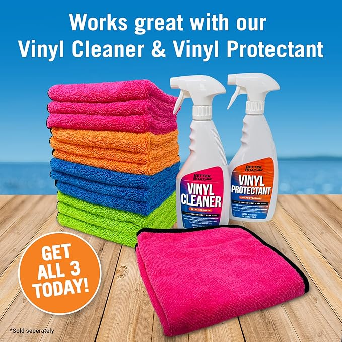 12 Pack Microfiber Cloth Kit, Lint-Free Cleaning Towels for Cars, Boats, and Home, Thick Large Microfiber Cleaning Cloths, Bulk Set