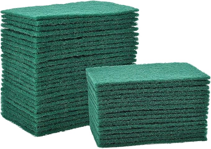 Jetec Scrub Pads Scouring Pads Sponge Dish Scrubber Scouring Cleaning Non Scratch for Kitchen Dishes Cleaning(Green,40 Pieces)