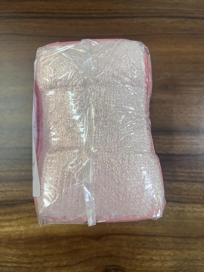 JEBBLAS 8Pack Bamboo Natural Kitchen Sponges Dish Sponge Cleaning Sponge Heavy Duty Scrub Sponge for Cleaning Kitchen and Household Pink