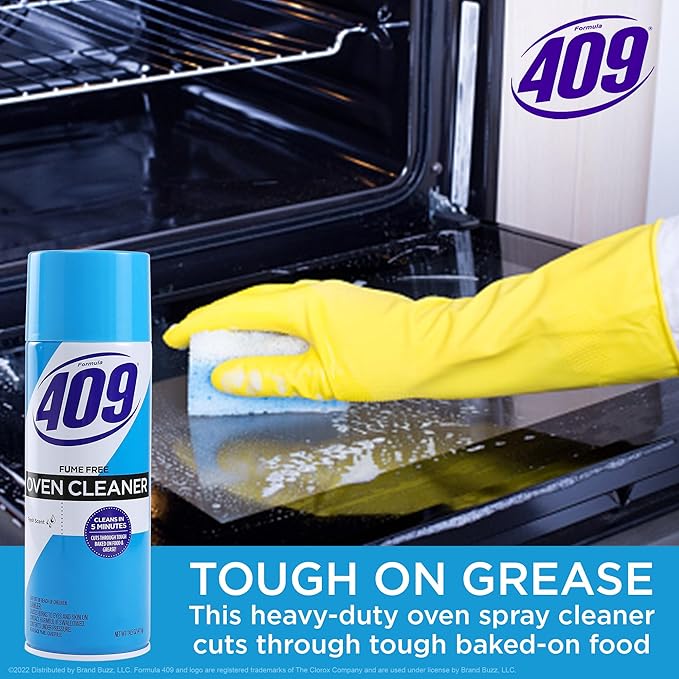 409 Fume Free Aerosol Oven Cleaner Spray, Fresh Scent - Cuts Through Grease on Grill & Stove Top, Cleans in 5 Min, Powerful Clean You Can Trust, Kitchen Cleaning Supplies, 14.5 Oz