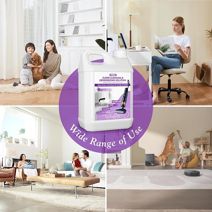 85 FL OZ Floor Cleaning Solution,Floor Cleaner for Mopping with Tineco,Deep Cleaning &Deodorizing for Roborock,Compatible with Saros Series,S8/S7 Series,Q Revo/Q Series,iFLOOR Series Wet Dry Vacuum