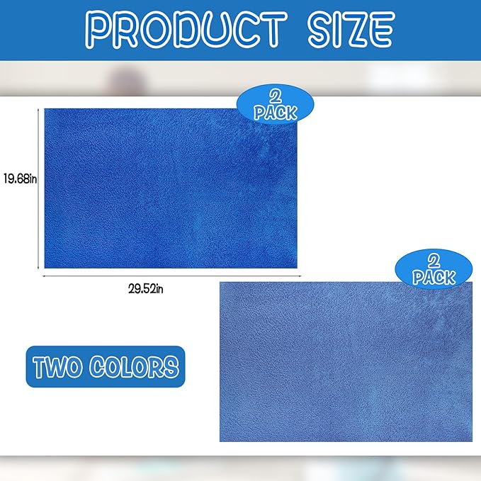 4 Pack Extra Large Microfiber Cleaning Cloths 20"x30", Lint-Free Reusable Towels for Home, Glass, Windows, Office, Kitchen, Bathroom – Mixed Blue