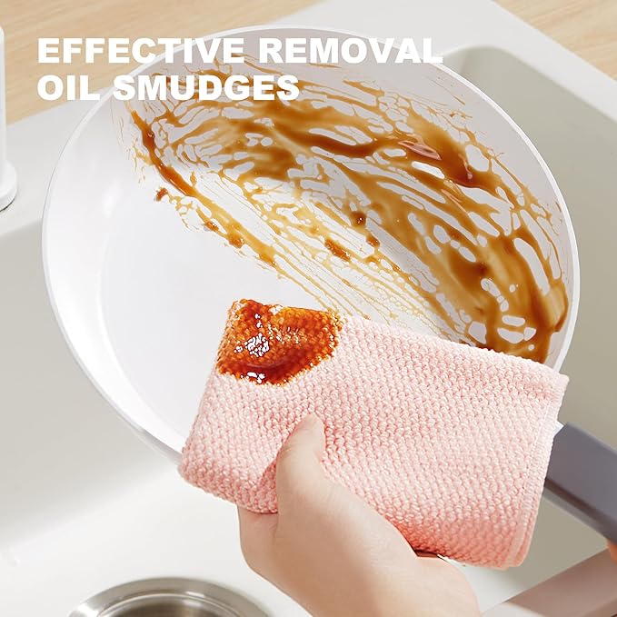 JOYMOOP Microfiber Cleaning Cloth, Soft Absorbent Cloth, Multi-Purpose Cleaning Cloth, Highly Absorbent Cleaning Rags, Lint-Free, Streak-Free Cleaning Cloths for Kitchen Home Office-3Pcs