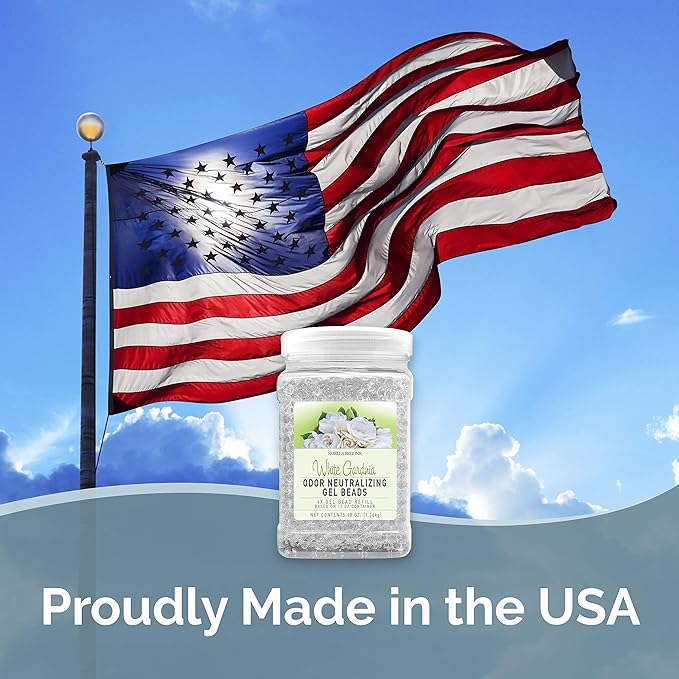 SMELLS BEGONE 48 oz Odor Eliminator Gel Bead Refill - Eliminates Odors from Bathrooms, Cars, Boats, RVs and Pet Areas - Air Freshener - Made with Essential Oils - White Gardenia Scent