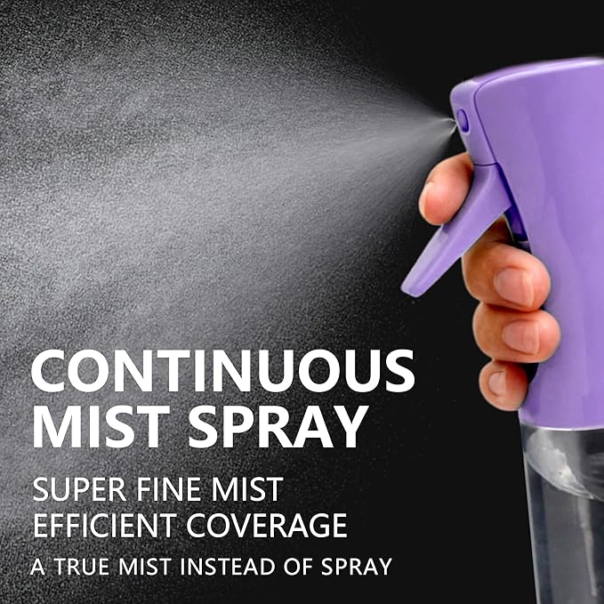 Spray Bottle for Hair Continuous Ultra Fine Mist (200ml) 360° Multi Spray Bottle for Plants, Cleaning, Skin Care Leakproof & Durable 1 Pack