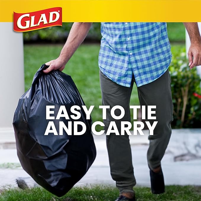 Glad Trash Bags, Strong Quick-Tie Large Garbage Bags - 30 Gallon - 21 Count (Package May Vary)